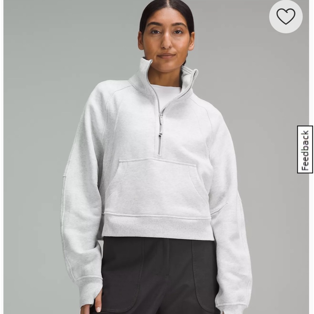 Lululemon Womens Crop Scuba Oversized Funnel Neck Sweatshirt sz M / L Half Zip